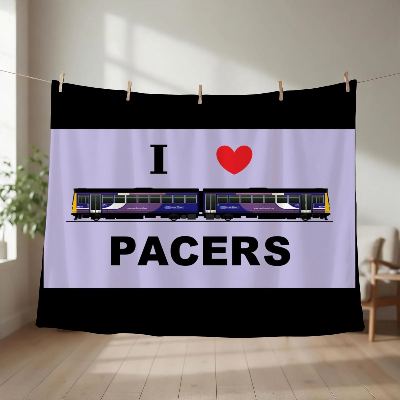 Pacer Locomotive Nothern Rail Throw Blanket couch cozy soft plush fuzzy picnic outdoor blanket