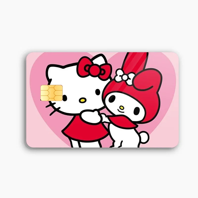 Hello Kittys Credit Debit Card Sticker Diy Sanrios Anime Melody Waterproof Poker Sticker Film Tape Skin for Small Chip