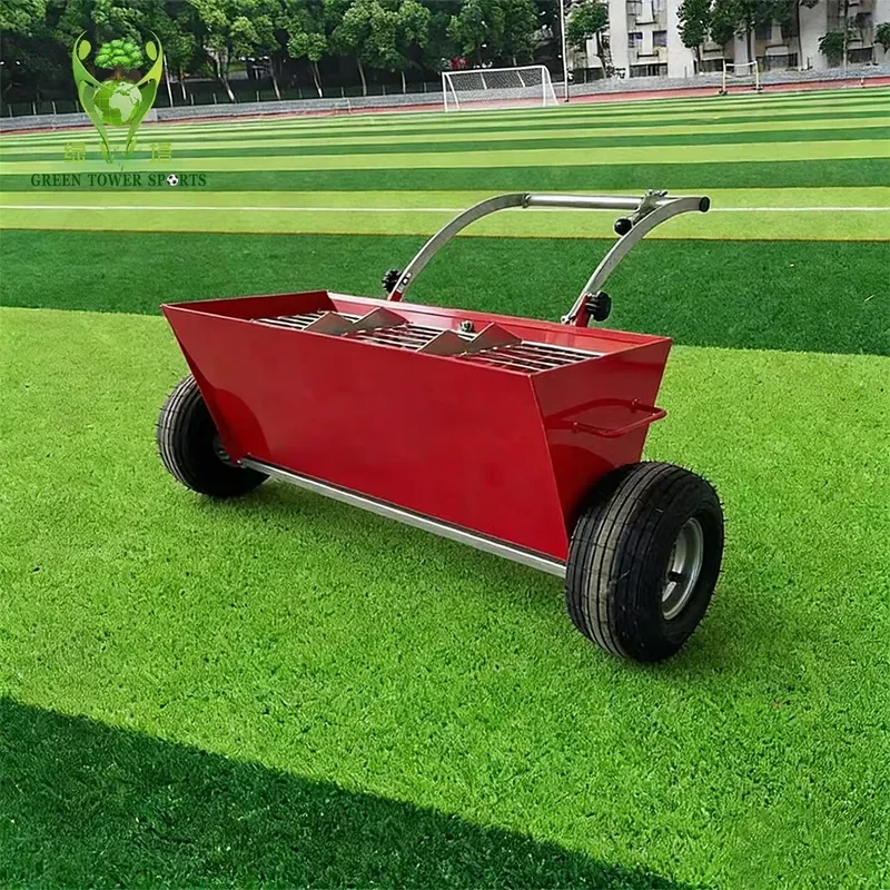 Hand Push Spreader with Screen Artificial Turf Infill Machine Sand Crumb Rubber Granules Concrete Material Dropper