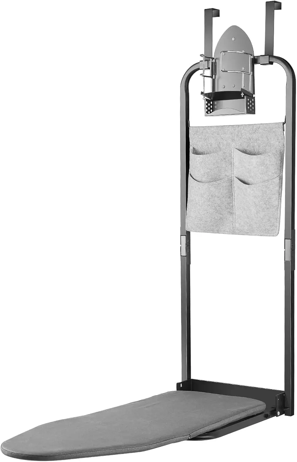 

Space-Saving Hanging Ironing Board with Iron Holder & Storage Bag, 13x36 Inches, Black