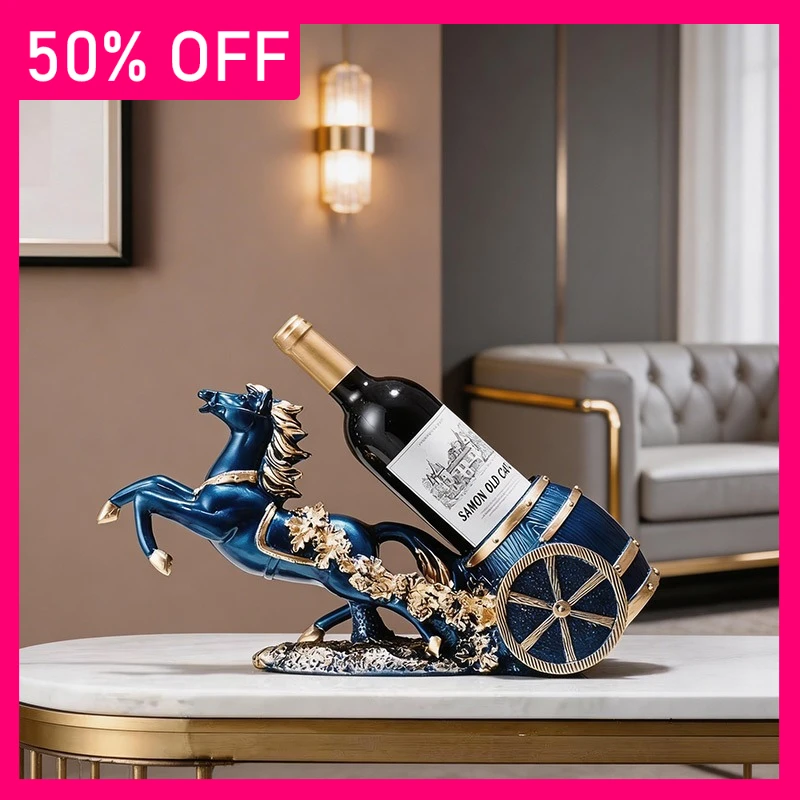 

Collectibles Sculpture Chinese Luxury Carriage Wine Cabinet Decoration Creative Popular Animal Ornaments High End Wine Rack Gift