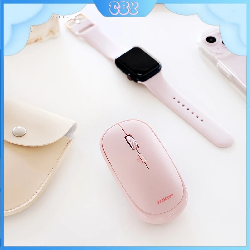 Elecom Wireless Bluetooth Mouse Mute Girl Cute Pink Ipad Computer Case Exquisite Portable Rechargeable Multi-Color Optional