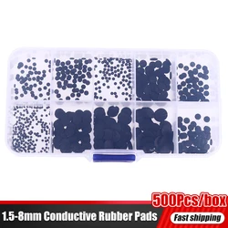 500pcs/box 1.5-8mm Conductive Rubber Pads Keypad Repair Kit For IR Remote Control Conductive Rubber Buttons Different Sizes