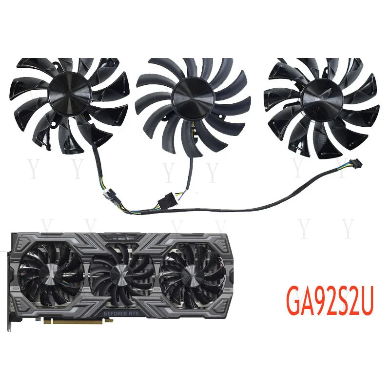 Y+   GA92S2U Graphics Card Fan For Zotac RTX 2070 RTX 2080 RTX 2080 Ti PGF