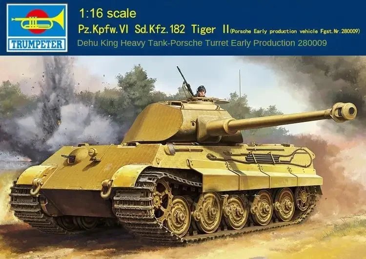 

Trumpeter 00948 1:16 Scale Pz.Kpfw.VI Sd.Kfz.182 Tiger II Porsche Early Production Fgst.Nr.280009