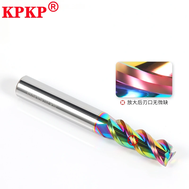 Imagem -03 - Tungsten Steel Carbide Milling Cutter 3-flute Dlc Revestimento Flat U-shaped End Mill Máquinas de Alumínio Hrc55 Ferramentas para Cnc