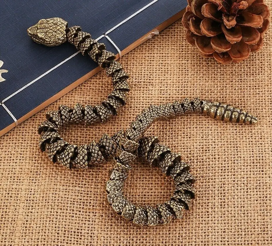 

Brass Rattlesnake Animal Statue Small Sculpture Tabletop Figurine Decor Gifts