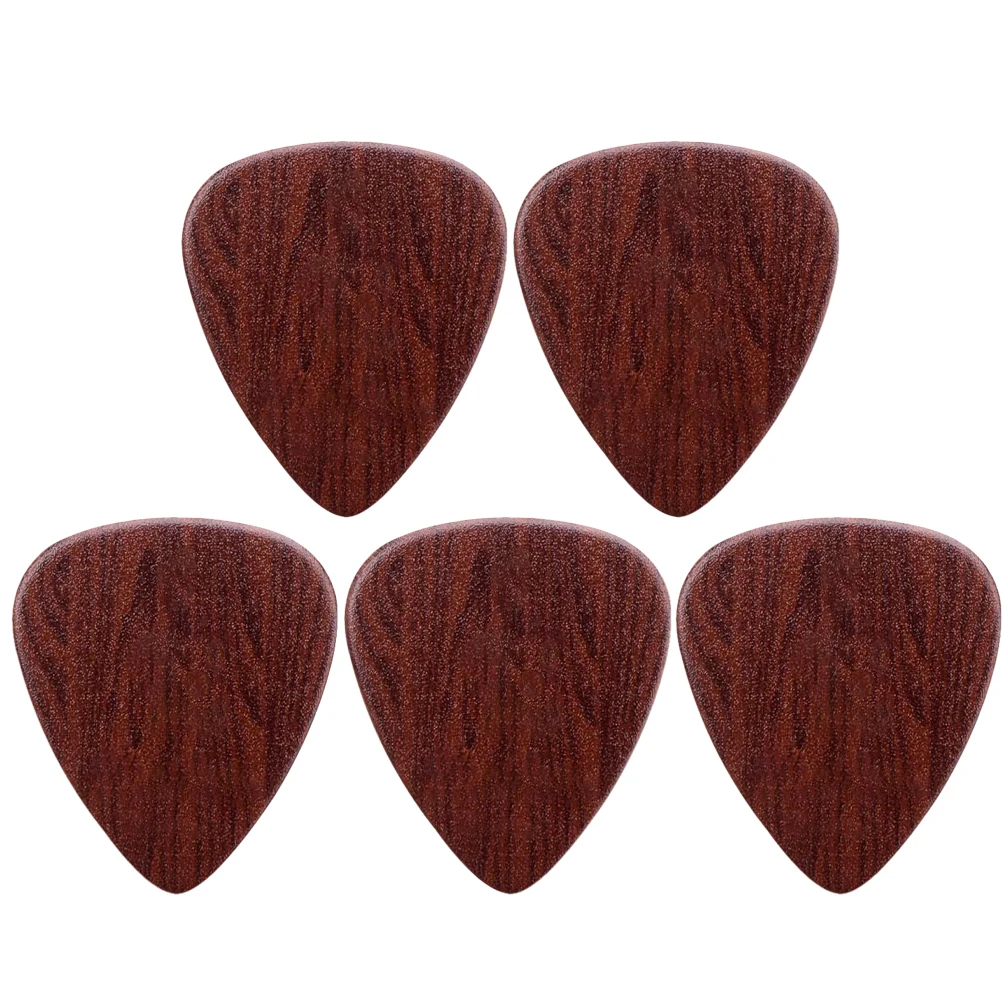 

5pcs Wooden Picks Folk Guitar Pick Replacements Portable Light Weight Wood Plectrum For Acoustic Electric Ukulele Practice Picks