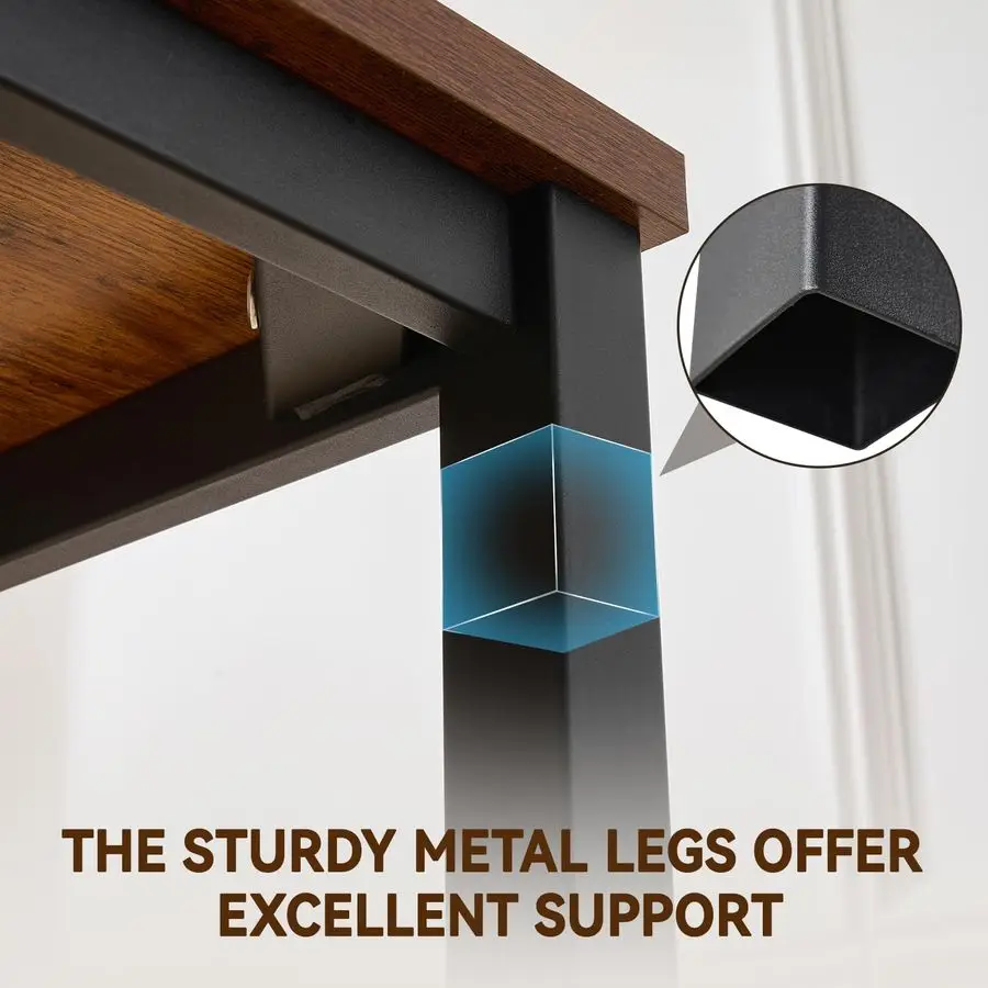 Desk with Drawer, 47 Inch Home Office Work Desks, Modern Writing Study PC Desk Gaming Table for Small Place Bedroom, Thickened T