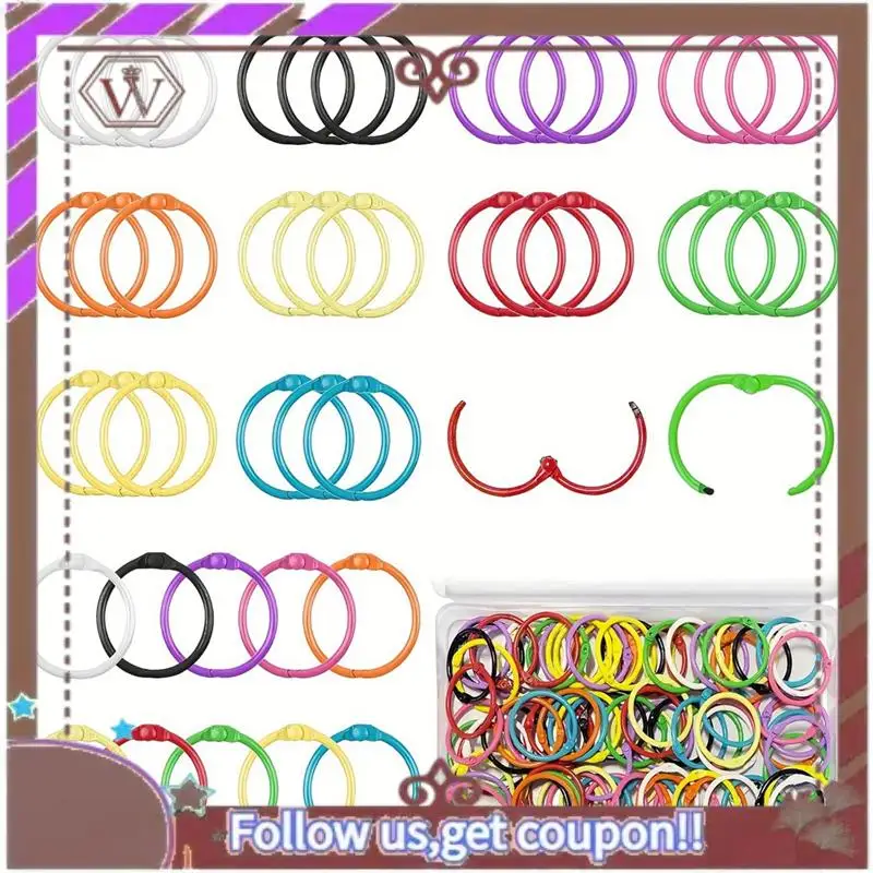 ABBG-Key Rings Binder Rings For Index Cards Notebook, Keychain Key Rings Binder Rings For Office School Home, Loose Leaf Binder