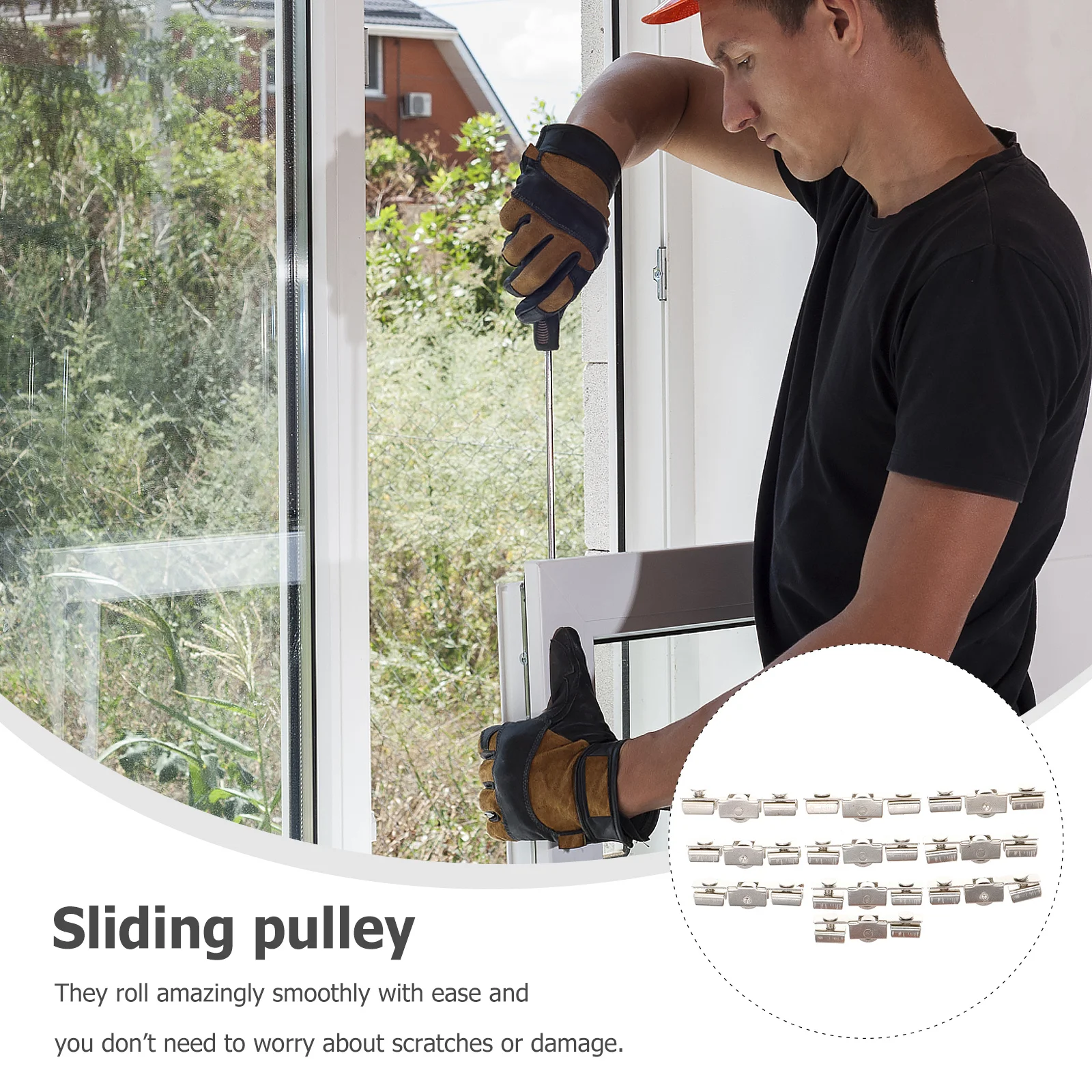 10 قطعة بكرة منزلقة من الفولاذ المقاوم للصدأ للأبواب الزجاجية حركة سلسة لا خدوش أو ضرر بكرة باب عجلة منزلقة #5