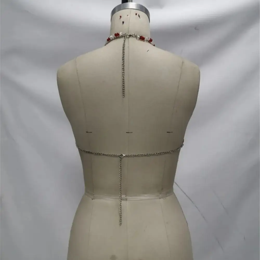 جديد Y2k مستوحاة من اللؤلؤ المظهر هامش قلادة المرأة بيكيني للشاطئ التستر عطلة جاهزة متعدد الطبقات مطرز تانك القمم