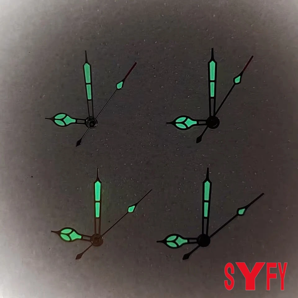 Green Luminous Modified Watch Metal Hands With Silver/Gold Borders Suitable For NH35/NH36/4R/7S SEIKO Movement Watches Pointers