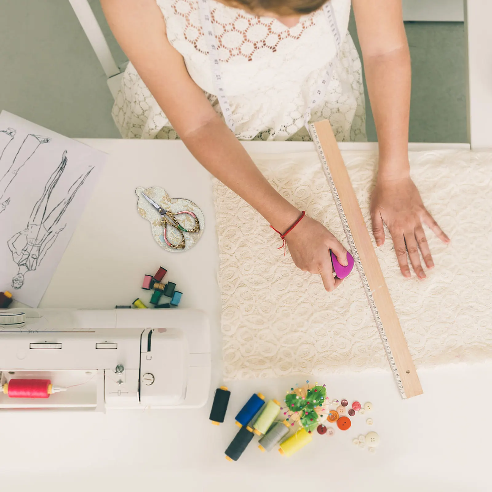 

Чехол для ножниц из ткани в форме тыквы, мини-держатель 4.91x3.34 дюйма, вышитый в китайском стиле, защитный чехол для ножниц