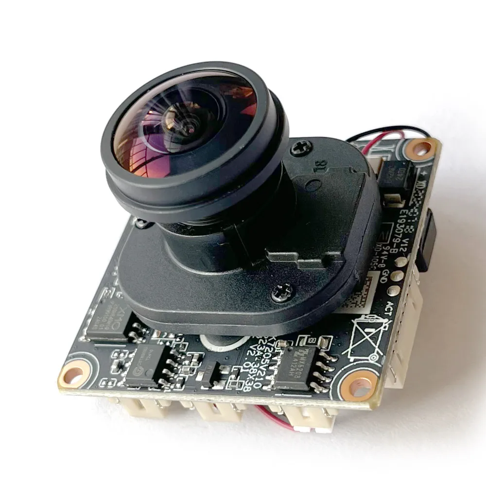 Built-in POE module cable + CCTV IP Network Camera board AI+ fisheye 1.7mm lens audio 8mp 5mp 4mp Security IPC XMEye H.265