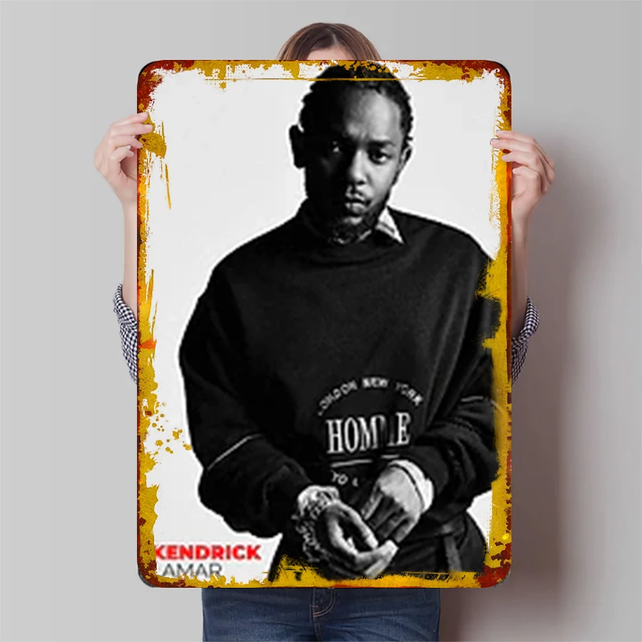 Kendrick Lamar Custom Metal Wall Art Home Decor Music Star Portrait Poster Print for Fans Room Decoration