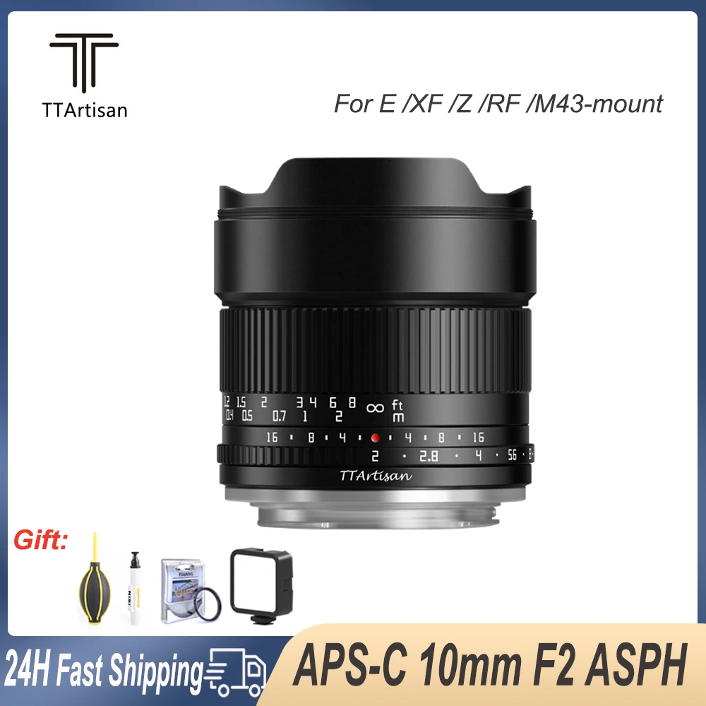 

TTArtisan APS-C 10mm F2 ASPH Ultra Wide Angle Large Aperture Camera Lens for Sony E A7RM4 Fujifilm XF Nikon Canon RF M43 Mount