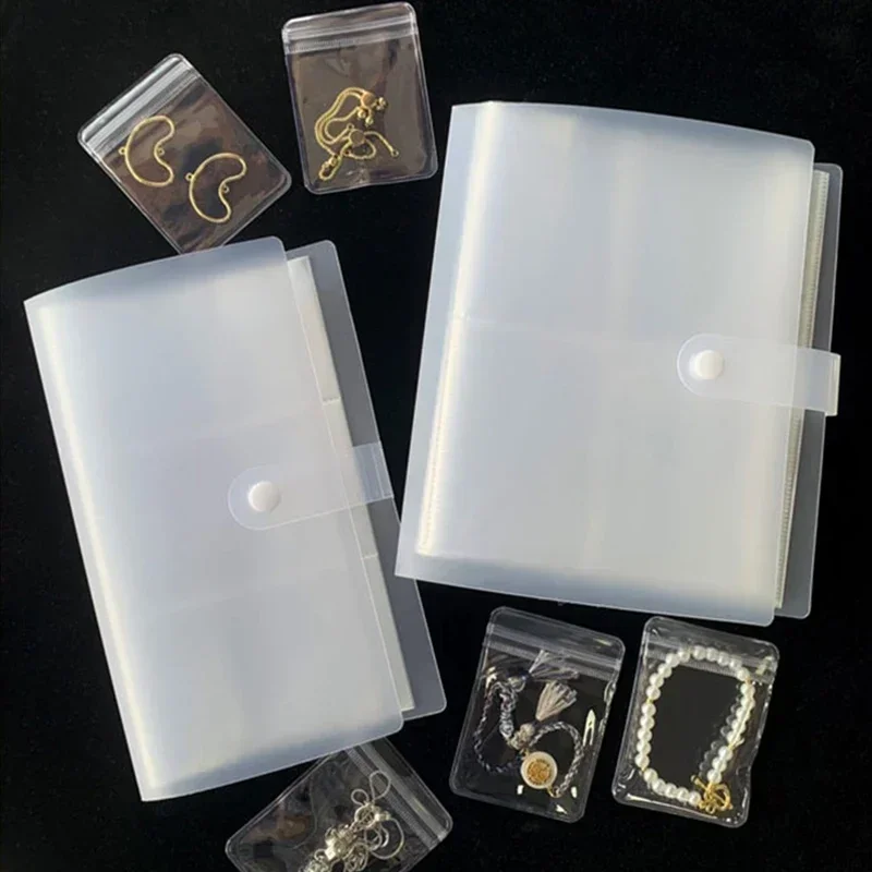 New Transparent Jewelry Storage Book Necklace Earring Anti-oxidation Display Case Desktop Drawer Ring Holder Packaging Box Bags