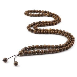 8mm 10mm Natural Wooden 108 Mala Beads Prayer Bracelet For Men Sandalwood Buddhist Buddha Beads Necklace Women Yoga Jewelry Gift