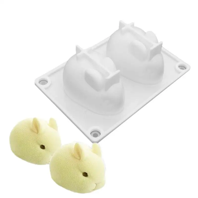 Easter Rabbit Mold Animal Bunny Silicone Mold Geometric Bear Candle Mold Epoxy Resin Mold DIY Craft Decoration Clay Baking Mold