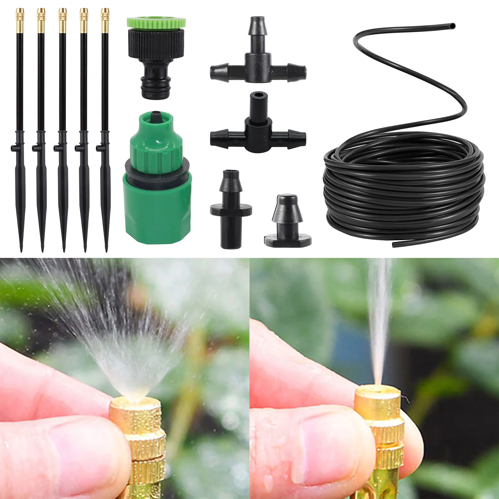 

Mist Irrigation Kits 5-20m Universal Atomization Sprinkler Adjustable Spray Angle Nozzle Garden Watering Cooling Humidification