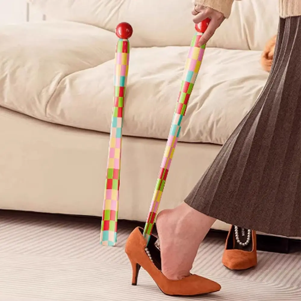 

Smooth Ergonomic Dopamine Shoe Horn Magnetic Absorption Long Handle Colorful Shoe Puller Durable Brace Shoes Lifter Spoon Travel