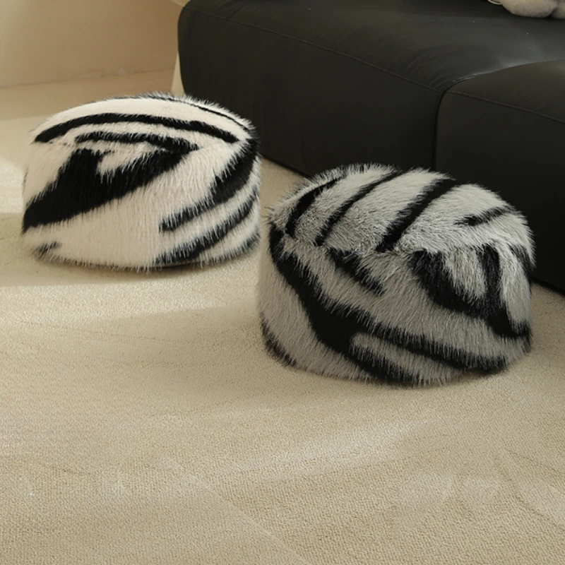 50x20cm Leopard Print Plush Cushion Cover Round Futon Tatami Floor Footstool Cover HomeDecor Moroccan Ottoman Meditation Pouf