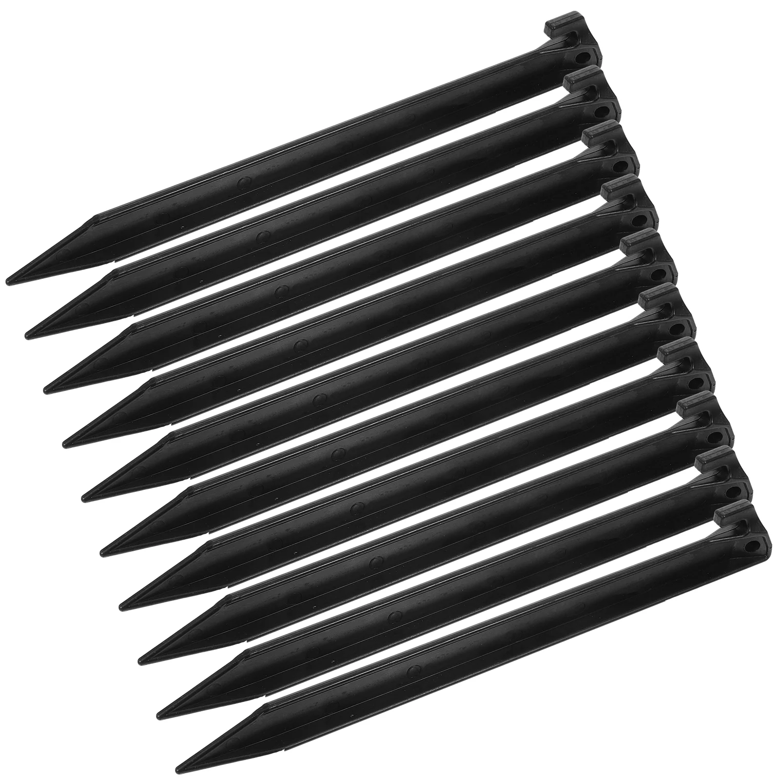 

10 Pcs Tent Pegs Stakes Plastic Ground Nails for Camping Tarp Yard Decorations 30x2 Black Lightweight Firm Inserts