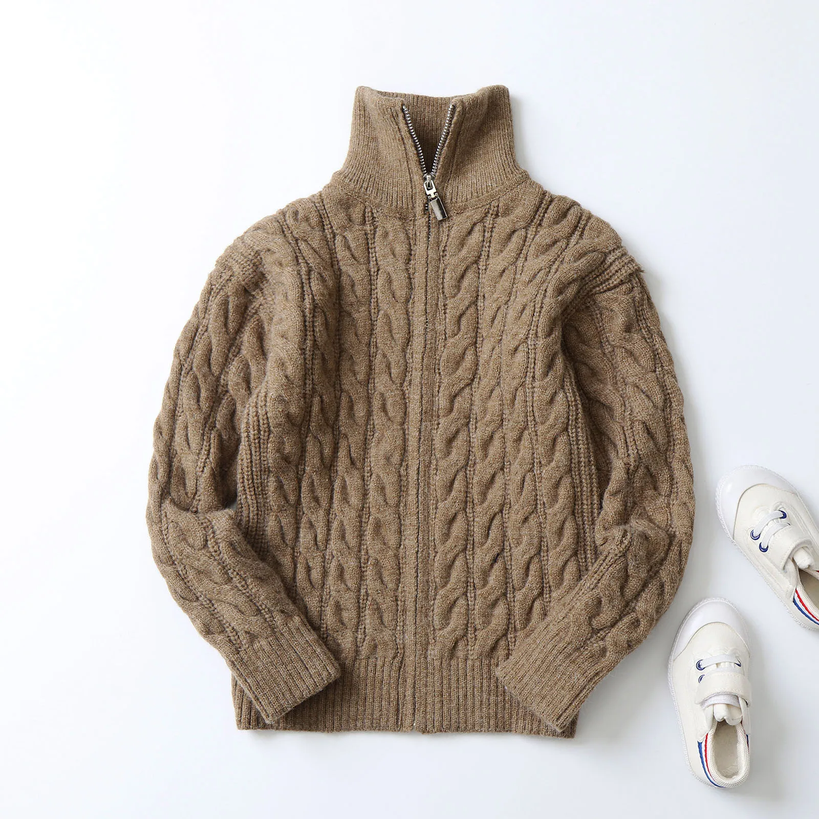 

High Neck Sweater For Boy'S Knitted Sweaters Half Zip Lightweight Casual Pullovers For Kids Fall Winter Clothes 한국 아동복 2025