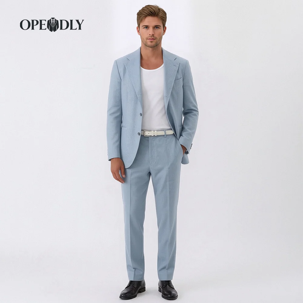 

Мужской костюм-тройка OPEODLY: приталенный пиджак на одной пуговице, жилет и брюки для торжественных мероприятий, свадеб и деловых встреч