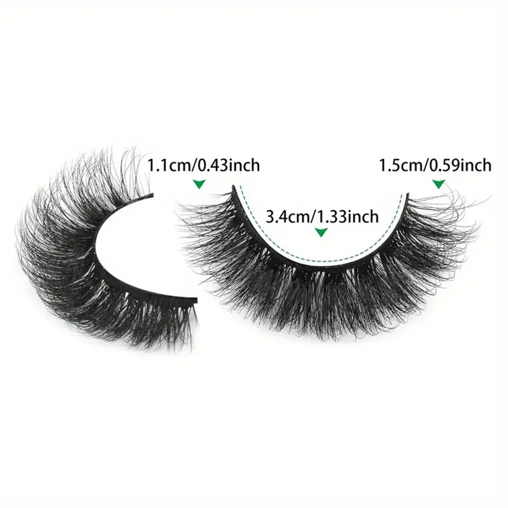 14 Pairs Wispy False Eyelashes Set - 5D Volume Fluffy Natural Look Faux Lashes, Unscented, Individual Form, 15mm Fiber Fake Lash