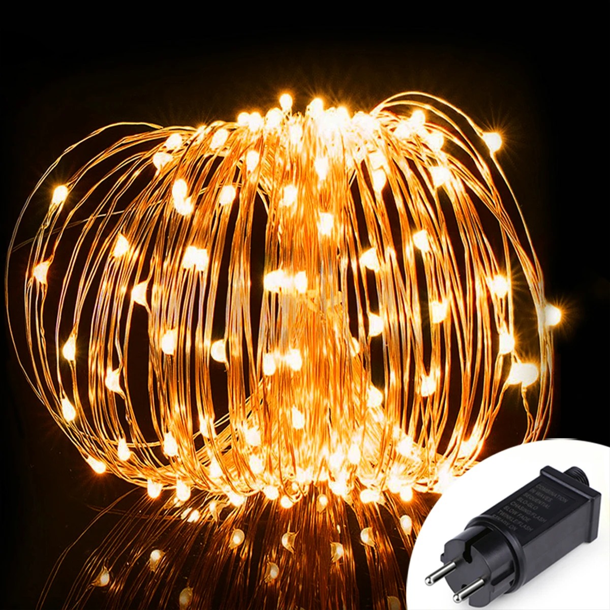 100m-10m LED Fairy Lights Christmas Party Decor Waterproof Outdoor Indoor Copper String Lights for Bedroom Balcony Window