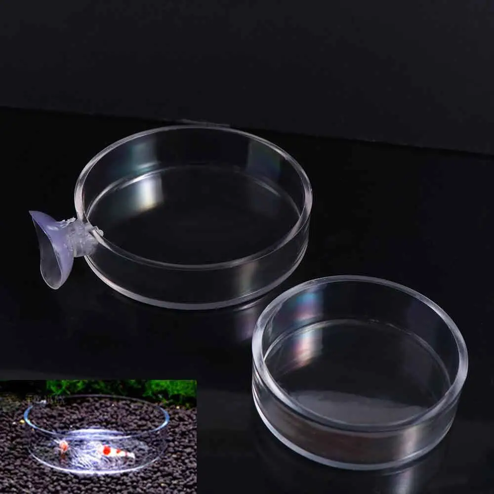 1PC Practical Durable for Fish Tank Transparent Acrylic Shrimp Food Box Fish Feeding Dish Shrimp Feeder Fish Feeding Bowl