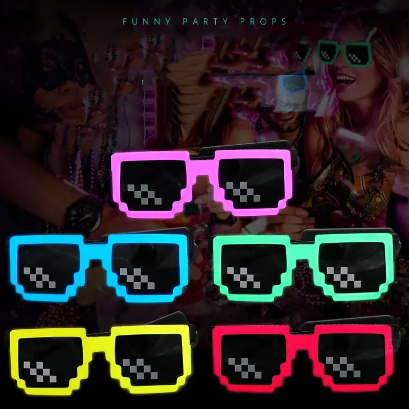 Wireless LED Light Up Glasses Led Pixel Sunglasses Party Favors Glow In The Dark Neon Glasses For Rave Party Halloween