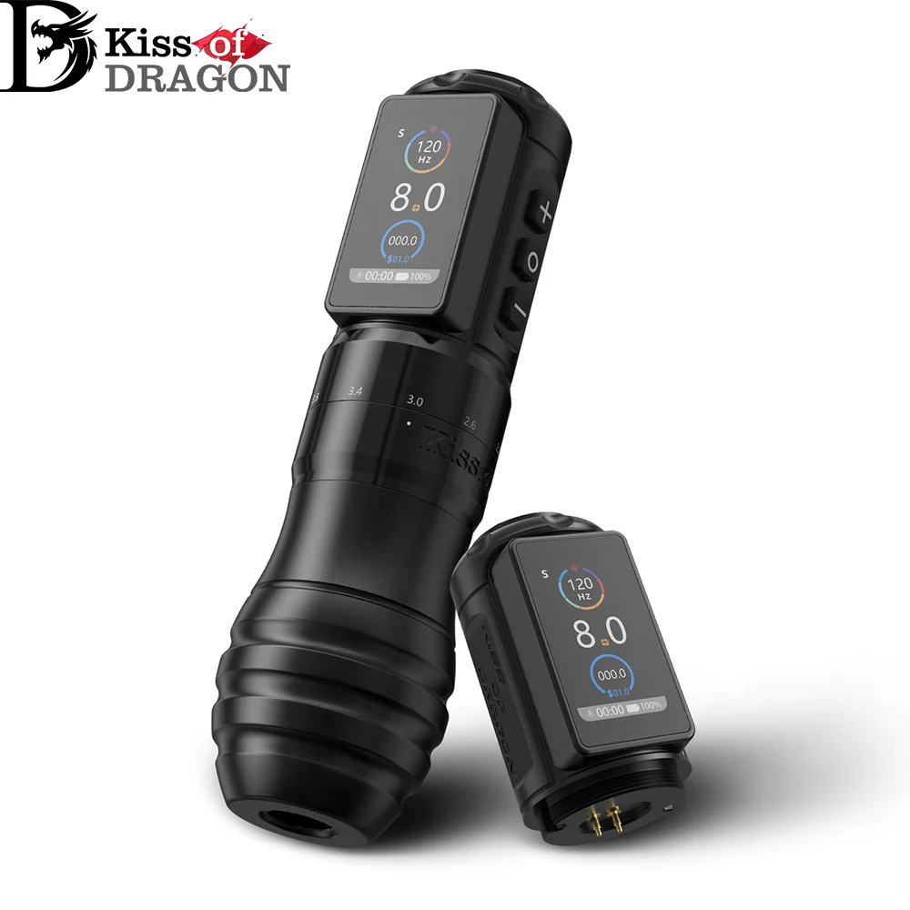 

Kiss of Dragon ‘TRAVELER-T2’ Wireless Tattoo Machine Adjustable Stroke 2.2-4.2mm 2000mAh Battery Capacity For Tattoo Artists