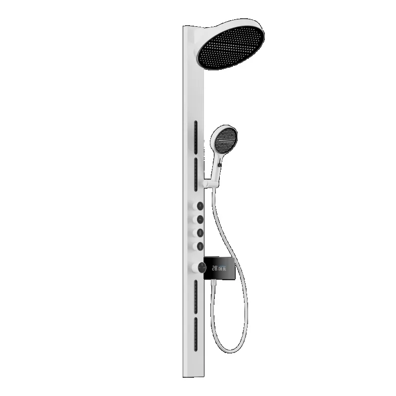 Black Hand Hand Shower Head Comfort Top Spray Hood Multi Mode Hot and Cold Water Mixer Stainless Steel Ceramic Valve for Hotel