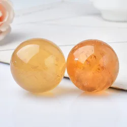 1PC Natural Crystal Ball Calcite Reiki Healing Quartz Minerals Beautiful Ball Home Decoration Free Wooden Frame Gift