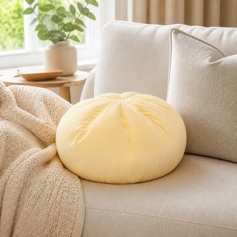 Portable Material Steamed Bun Cushion 45cm Size Soft Texture Throw Pillows PP Cotton Filled Cute Design Cushion For Men