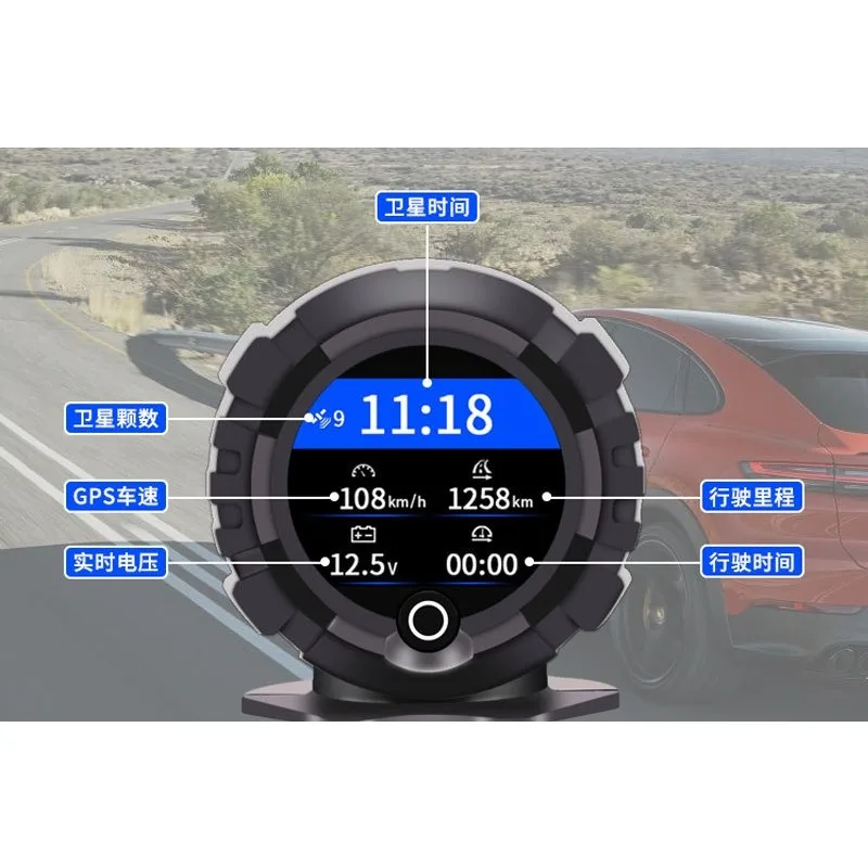 High-Precision Car Head-Up Display Multi-Function Vehicle Incline Altitude Meter Speed GPS Satellite Positioning Tool