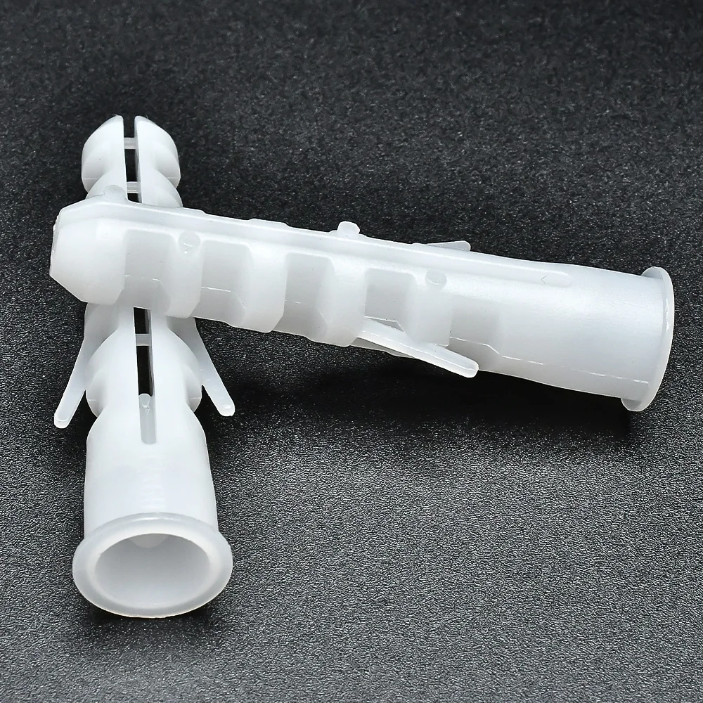 30-100pcs White Plastic Expansion Tube M5 M6 M8 Pipe Anchor Wall Plug Anchors Applicable to Self-tapping Screw Wall Anchors Plug