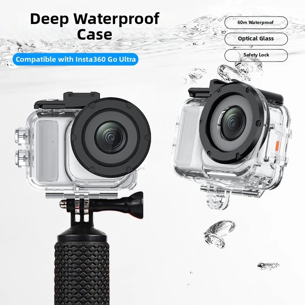 1pcs Transparent Diving Case For Insta360 GO=Ultra Waterproof Housing Underwater Protection Anti-Scratch Glass Lens Cover