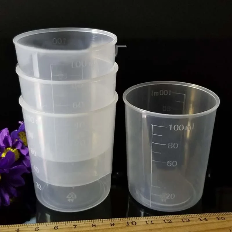 Tools Measuring Cup Plastics Scale Storage Transparent 100ml 10pcs Home Indoor Light Weight Convenient Practical