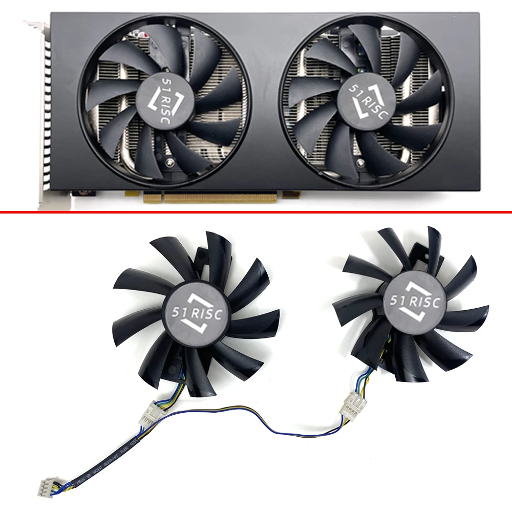 

NEW 2PCS Cooling Fan 85MM 4PIN Radeon RX5600XT GPU fan For 51RISC Radeon RX5600XT Graphic Card Video Card Fan