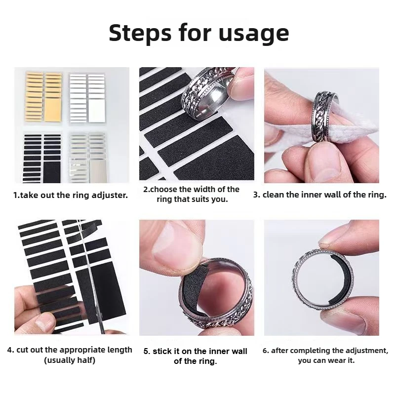 مخفض حجم الخاتم غير المرئي - ملصقات ضبط حلقة السيليكون الشفافة، أدوات مجوهرات مضادة للانزلاق للخواتم الفضفاضة بجميع الأحجام