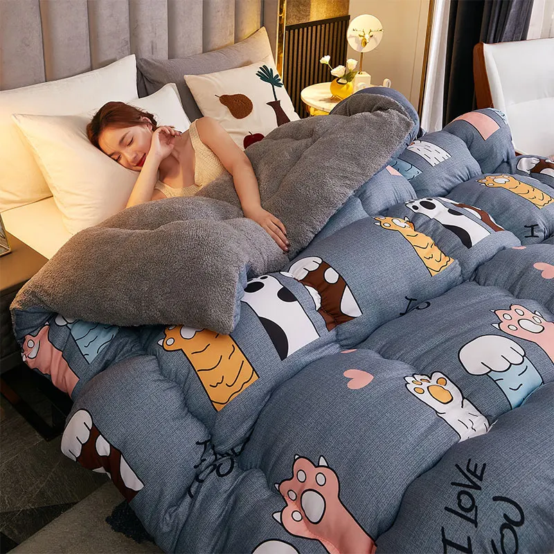 

Winter 5kg lamb velvet quilt dormitory single double home hotel quilt core 1.5m thickened 1.8m luxury comforter super warm quilt