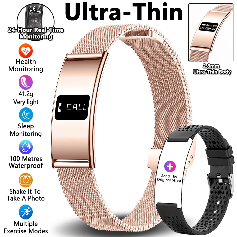 Mannen Vrouwen Slimme armband Hartslag Slaapmonitor Gezondheid Slimme band Waterdichte sport Fitness Tracker Smartwatch voor Android iOS