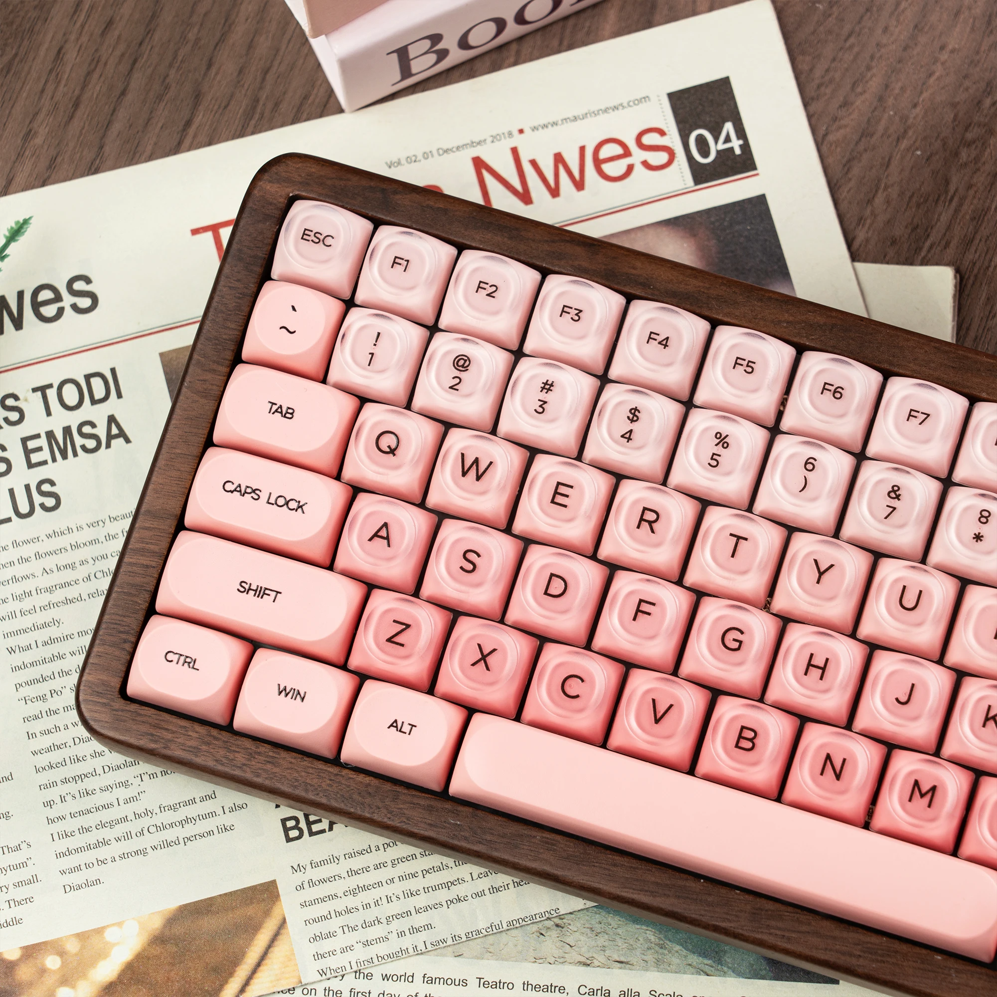 Womier WD75 V2 Pink Liquid Foundation Wooden Gaming Keyboard QMK VIA 75% RGB