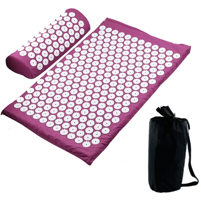 Yoga Massage Mat Acupressure Relieve Stress Back Cushion Massage Yoga Mat Back Pain Relief Needle Pad With Pillow