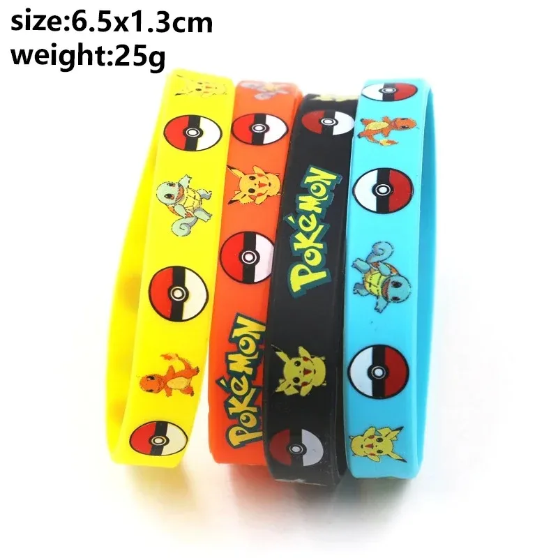 Pokemon Silicone Bracelet Pocket Elf Pikachu Kids Cartoon Bracelet Anime Figures Game Cosplay Silicone Bracelet Birthday Gifts