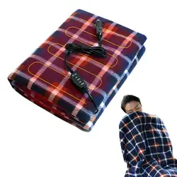 Car Heating Blanket 12V Cigarette Plug Travel Throw Blanket Winter Warm Camping  Electric Blanket For RV Truck Car Accessories